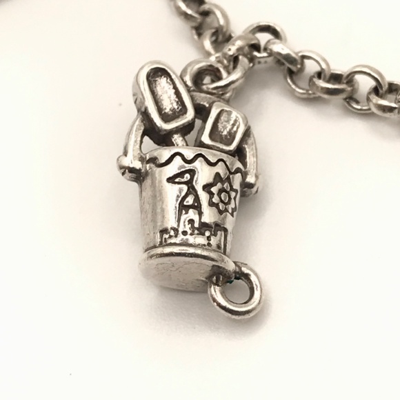 Brighton Charm Chain Bracelet Beach Vacation Silver Plate Tropical Fun Surf - Picture 12 of 13